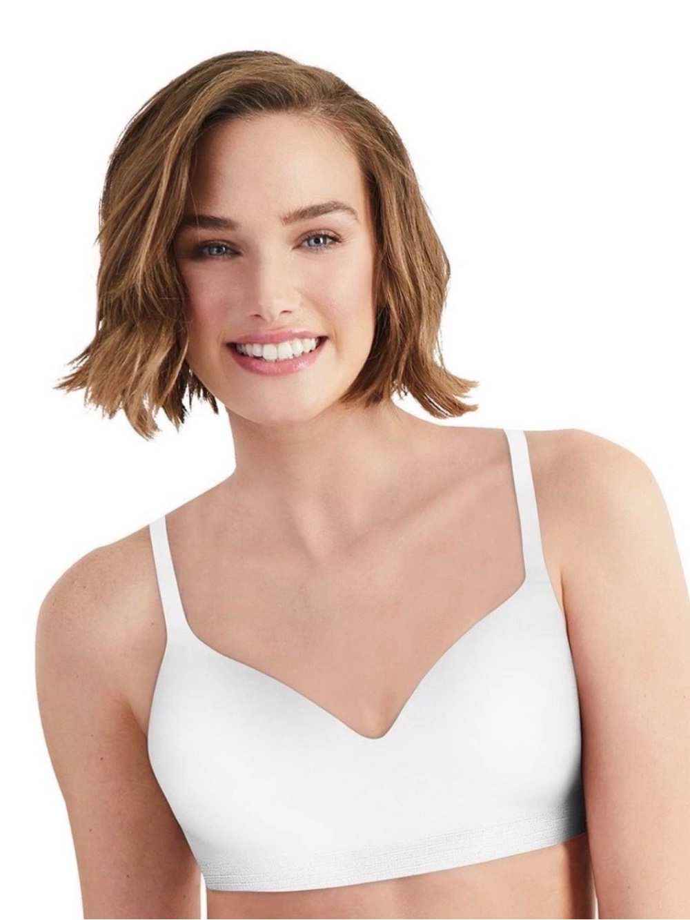 Hanes Ultimate No Dig with Lift Support Wirefree Bra DHHU41 White Sz.2XL